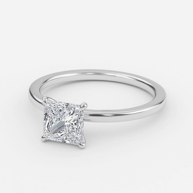 Katherine Princess Solitaire Moissanite Engagement Ring