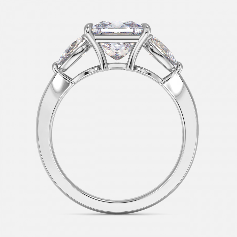 Tierney Princess Three Stone Moissanite Engagement Ring