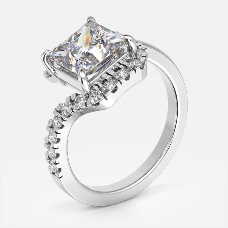 Thalassa Princess Halo Moissanite Engagement Ring