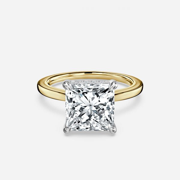 Penelope Princess Hidden Halo Moissanite Engagement Ring