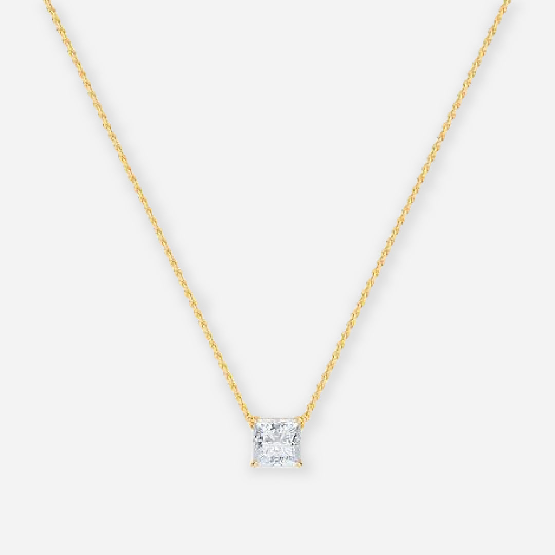 Princess Moissanite Solitaire Pendant