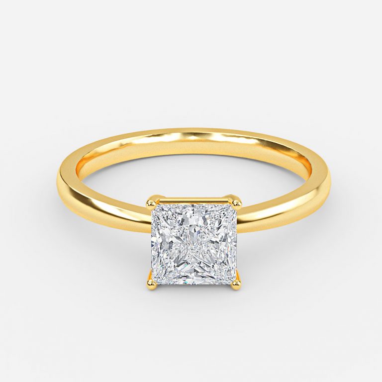 Idalia Princess Solitaire Moissanite Engagement Ring