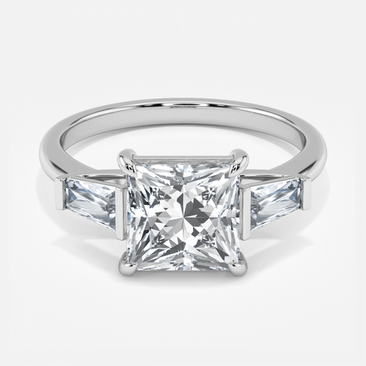 Jara Princess Three Stone Moissanite Engagement Ring