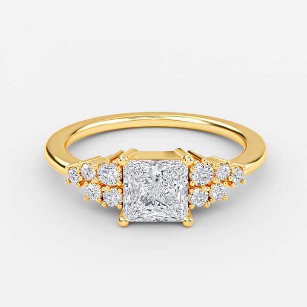 Kassidy Princess Cluster Moissanite Engagement Ring