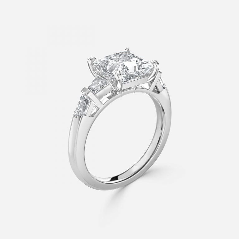 Maida Princess Three Stone Moissanite Engagement Ring