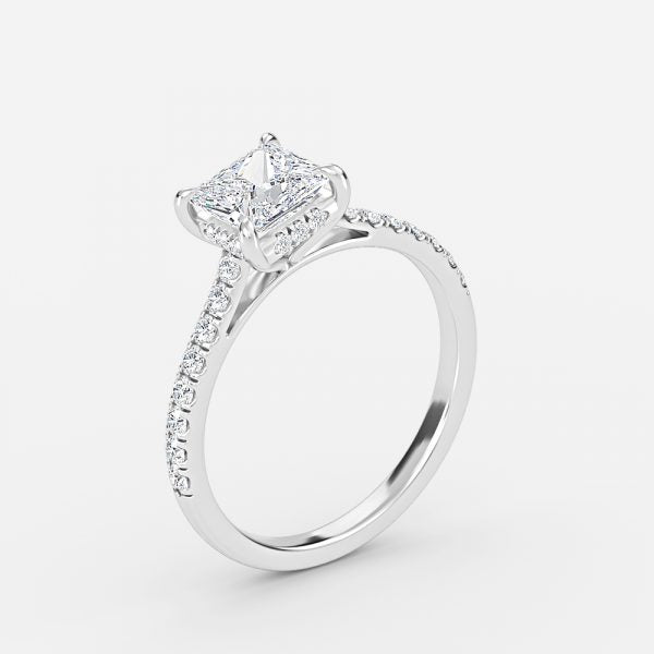 Zanna Princess Hidden Halo Moissanite Engagement Ring