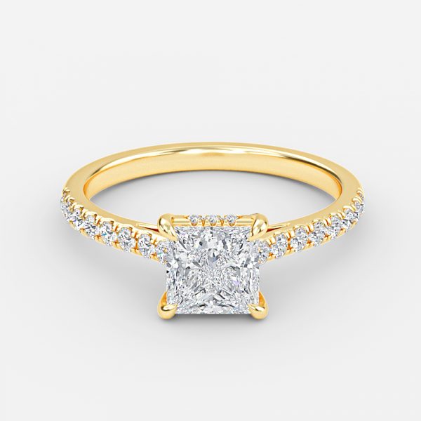 Zanna Princess Hidden Halo Moissanite Engagement Ring