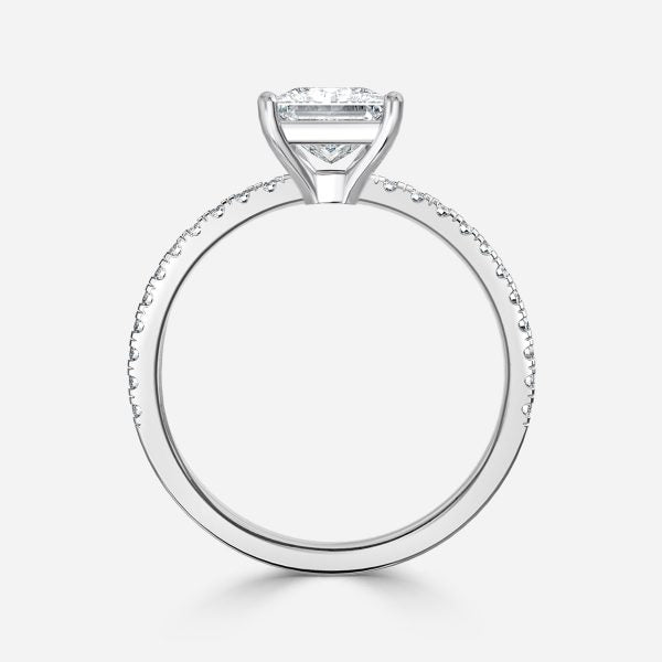 Maeve Princess Diamond Band Moissanite Engagement Ring