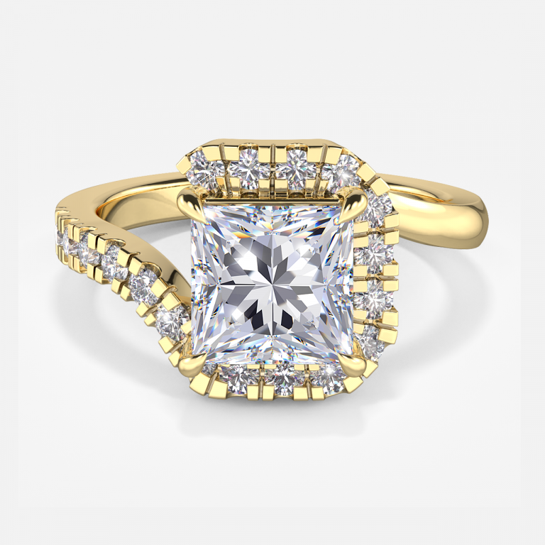 Thalassa Princess Halo Moissanite Engagement Ring