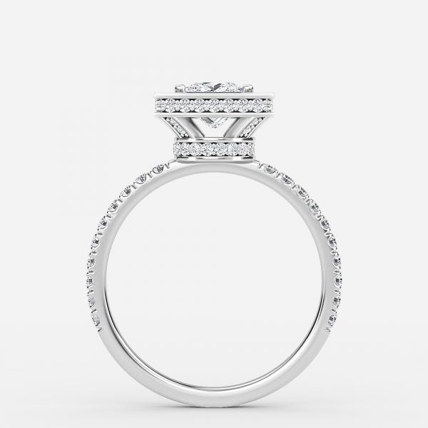 Kassia Princess Halo Moissanite Engagement Ring