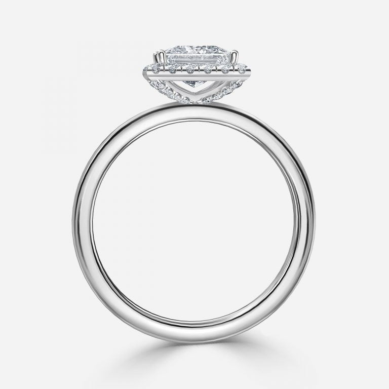 Katya Princess Halo Moissanite Engagement Ring