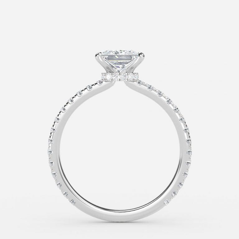 Astrid Princess Hidden Halo Moissanite Engagement Ring