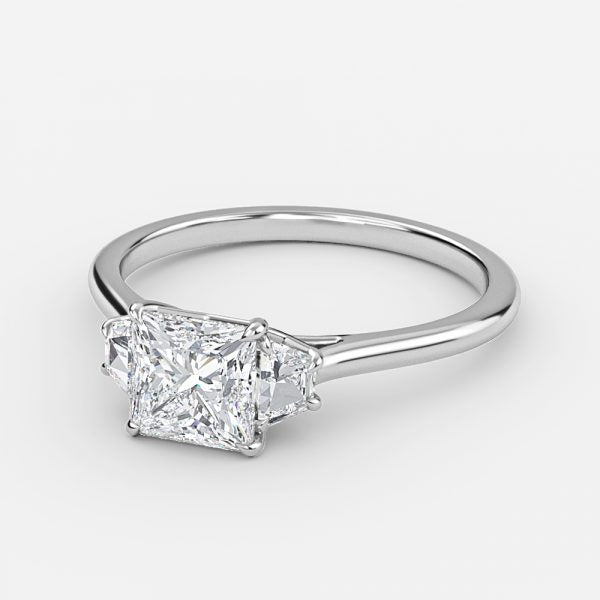 Rain Princess Three Stone Moissanite Engagement Ring