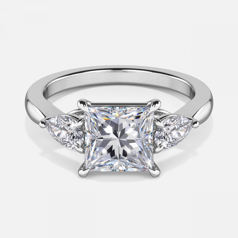 Tierney Princess Three Stone Moissanite Engagement Ring