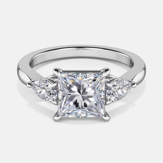 Tierney Princess Three Stone Moissanite Engagement Ring