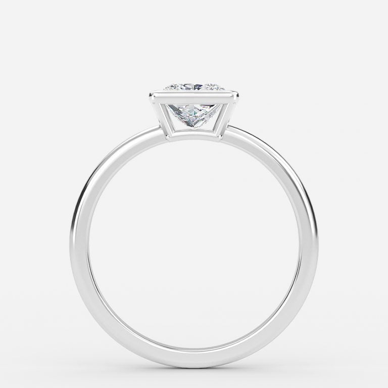 Alina Princess Bezel Moissanite Engagement Ring