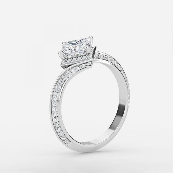 Bellatrix Princess Hidden Halo Moissanite Engagement Ring