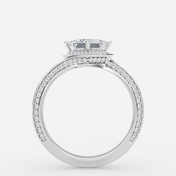 Bellatrix Princess Hidden Halo Moissanite Engagement Ring