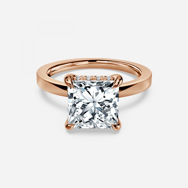 Edeline Princess Hidden Halo Moissanite Engagement Ring