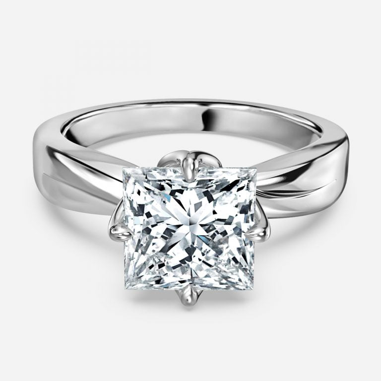 Noelle Princess Solitaire Moissanite Engagement Ring