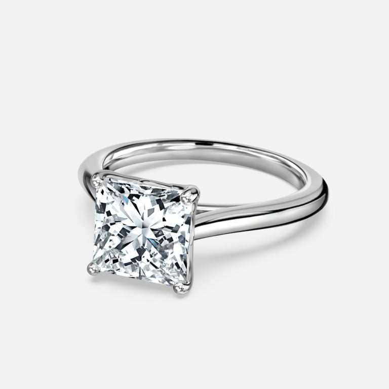 Lyla Princess Solitaire Moissanite Engagement Ring