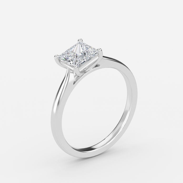 Simone Princess Solitaire Moissanite Engagement Ring