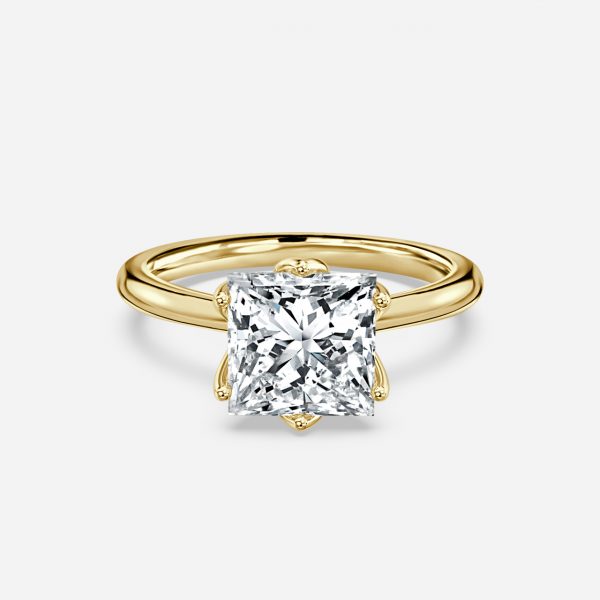 Raquel Princess Solitaire Moissanite Engagement Ring