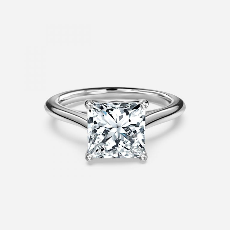 Lyla Princess Solitaire Moissanite Engagement Ring