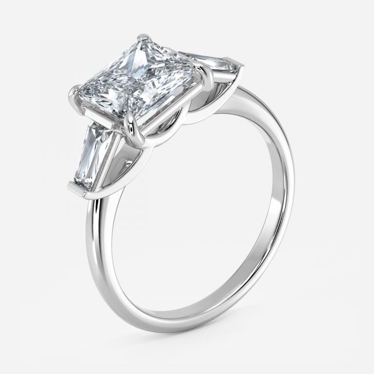 Jara Princess Three Stone Moissanite Engagement Ring