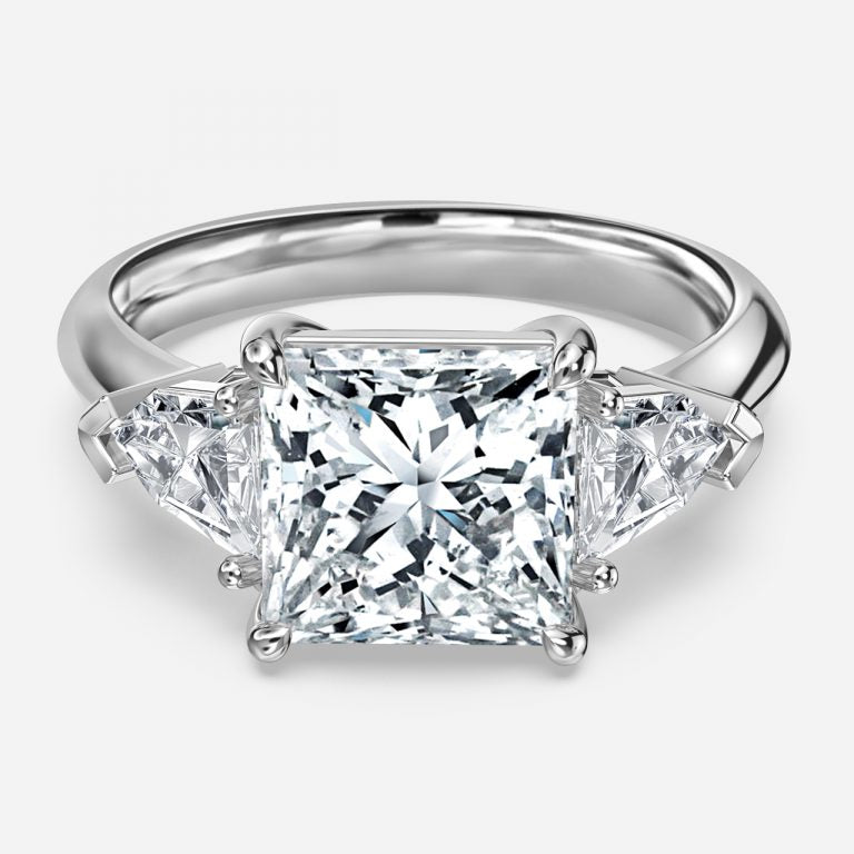 Eri Princess Three Stone Moissanite Engagement Ring