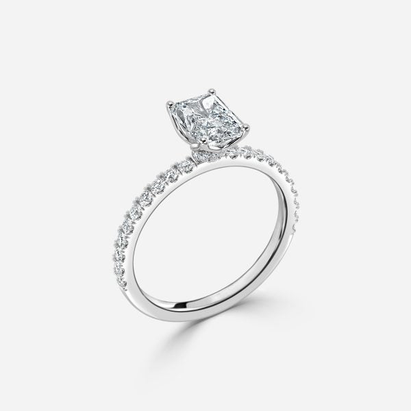 Liviana Radiant Hidden Halo Moissanite Engagement Ring