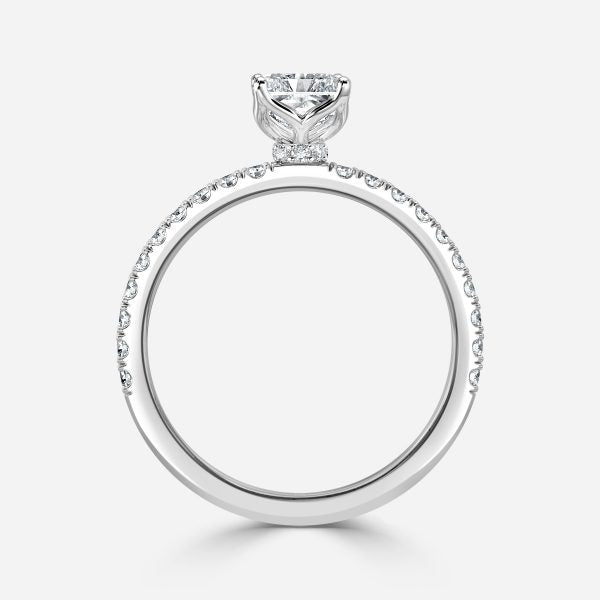 Liviana Radiant Hidden Halo Moissanite Engagement Ring