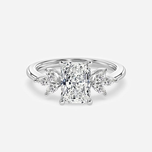 Anong Radiant Three Stone Moissanite Engagement Ring