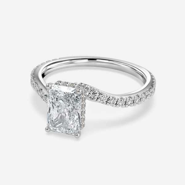 Paloma Radiant Hidden Halo Moissanite Engagement Ring