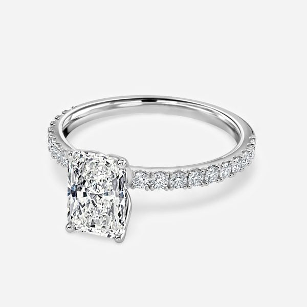 Liviana Radiant Hidden Halo Moissanite Engagement Ring