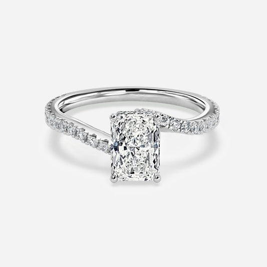 Paloma Radiant Hidden Halo Moissanite Engagement Ring