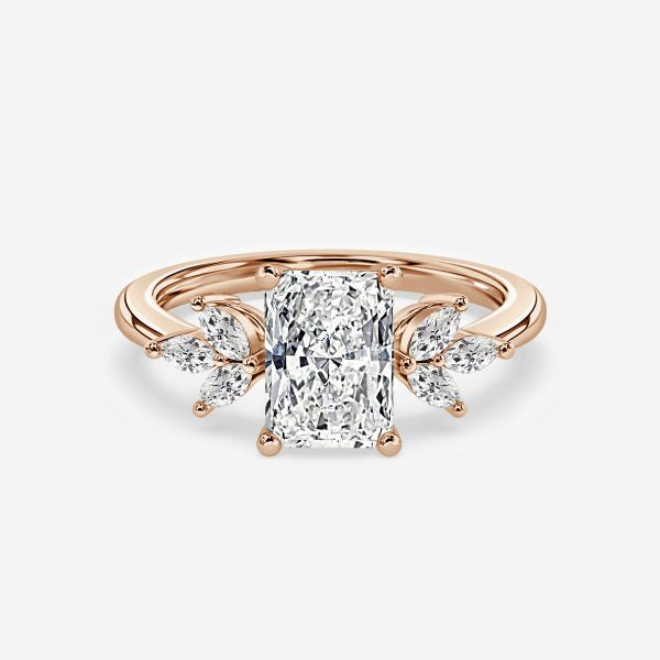 Anong Radiant Three Stone Moissanite Engagement Ring