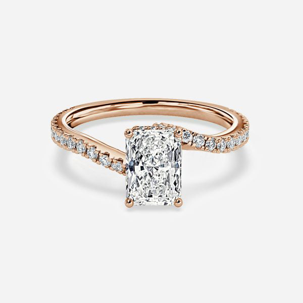 Paloma Radiant Hidden Halo Moissanite Engagement Ring