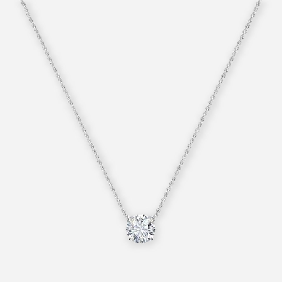 4 Prong Round Moissanite Solitaire Pendant