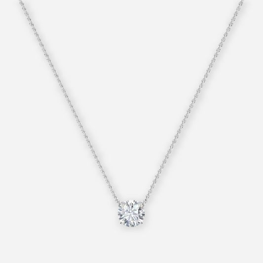 4 Prong Round Moissanite Solitaire Pendant