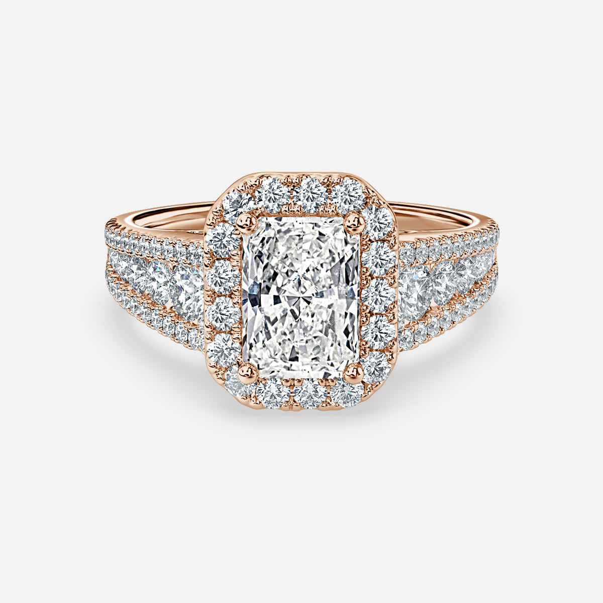 Ember Radiant Halo Moissanite Engagement Ring