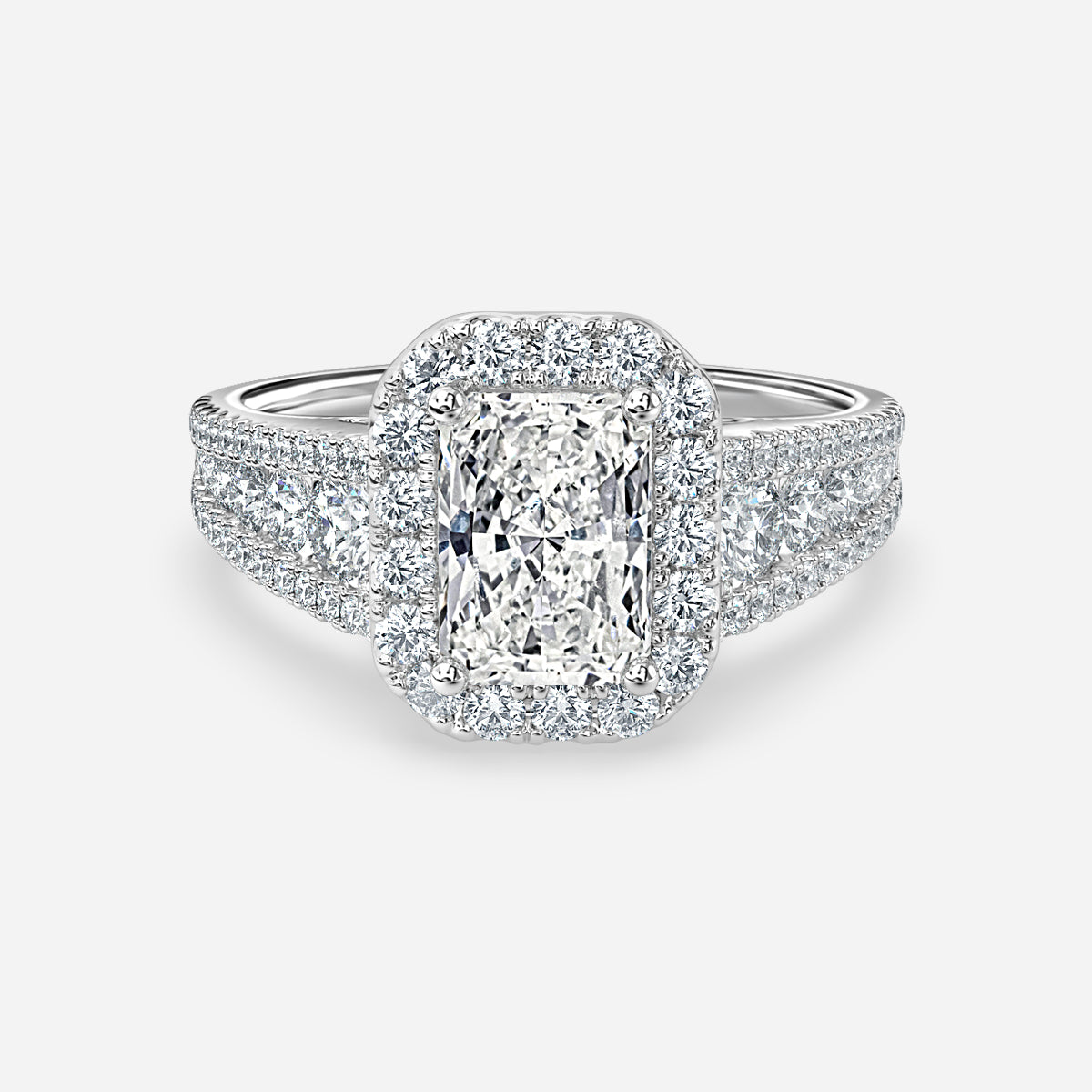 Ember Radiant Halo Moissanite Engagement Ring