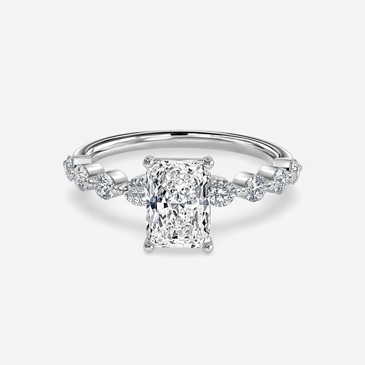 Philippa Radiant Unique Moissanite Engagement Ring