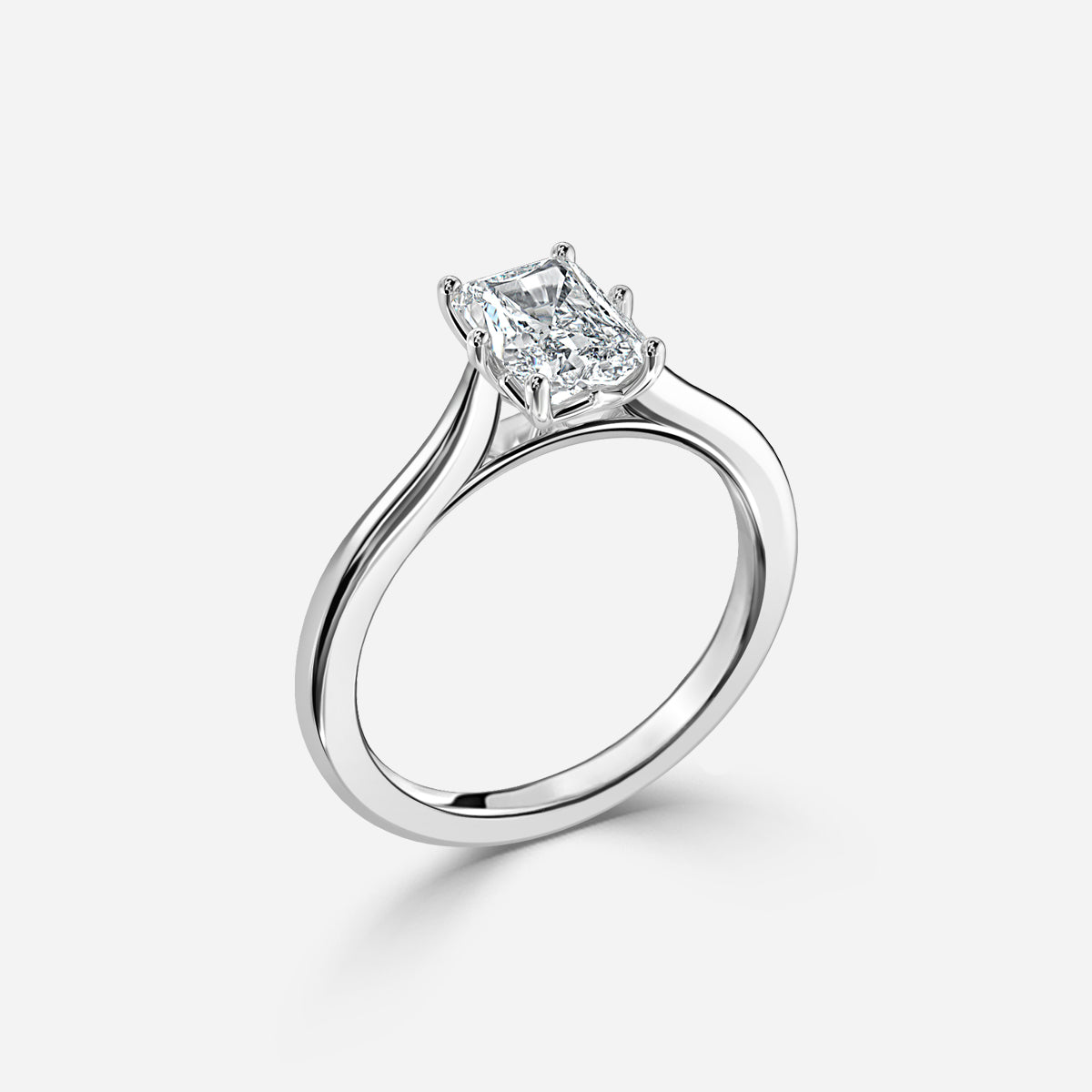 Thea Radiant Solitaire Moissanite Engagement Ring