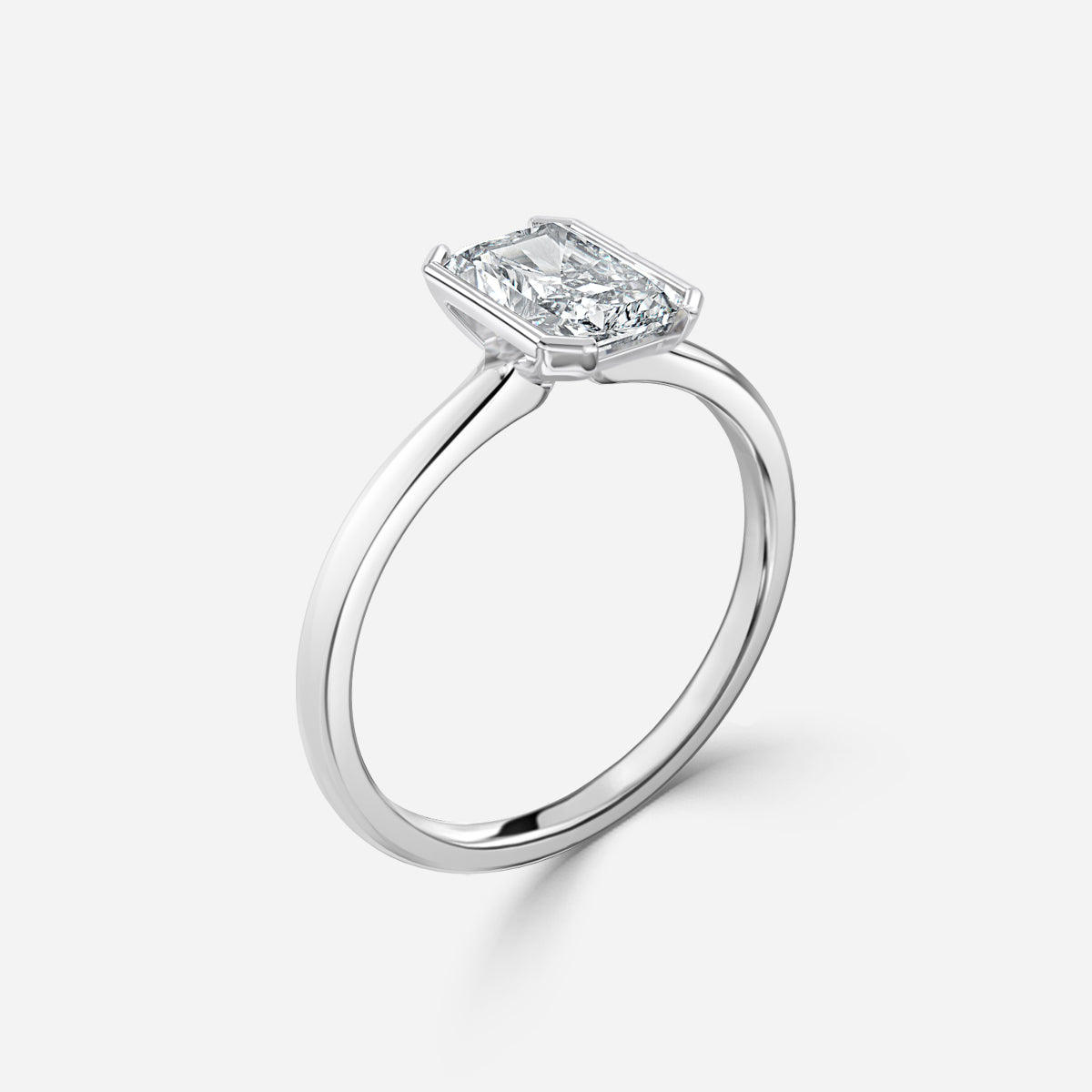 Aurelia Radiant Bezel Moissanite Engagement Ring