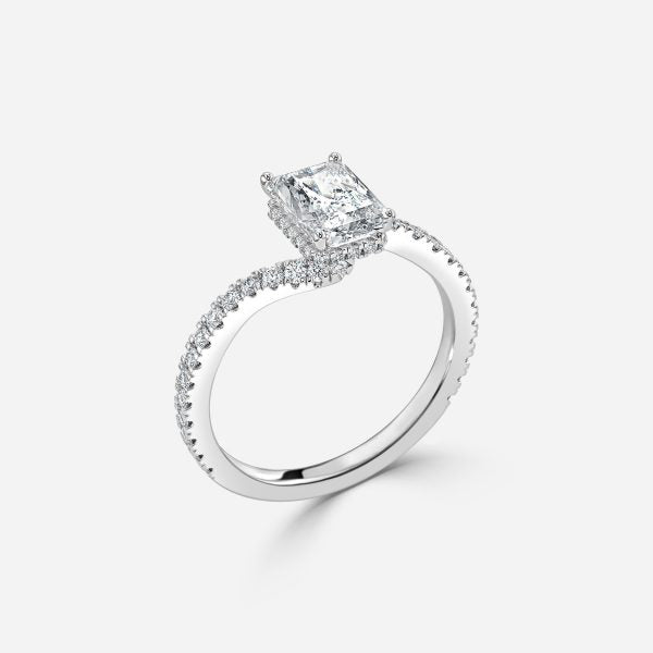 Paloma Radiant Hidden Halo Moissanite Engagement Ring