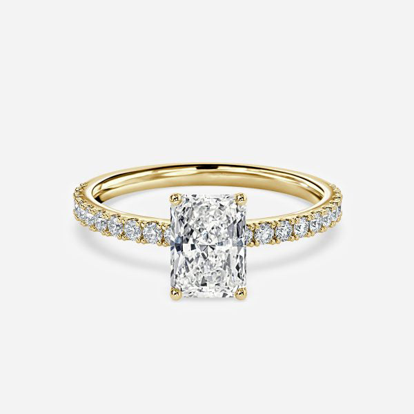 Liviana Radiant Hidden Halo Moissanite Engagement Ring