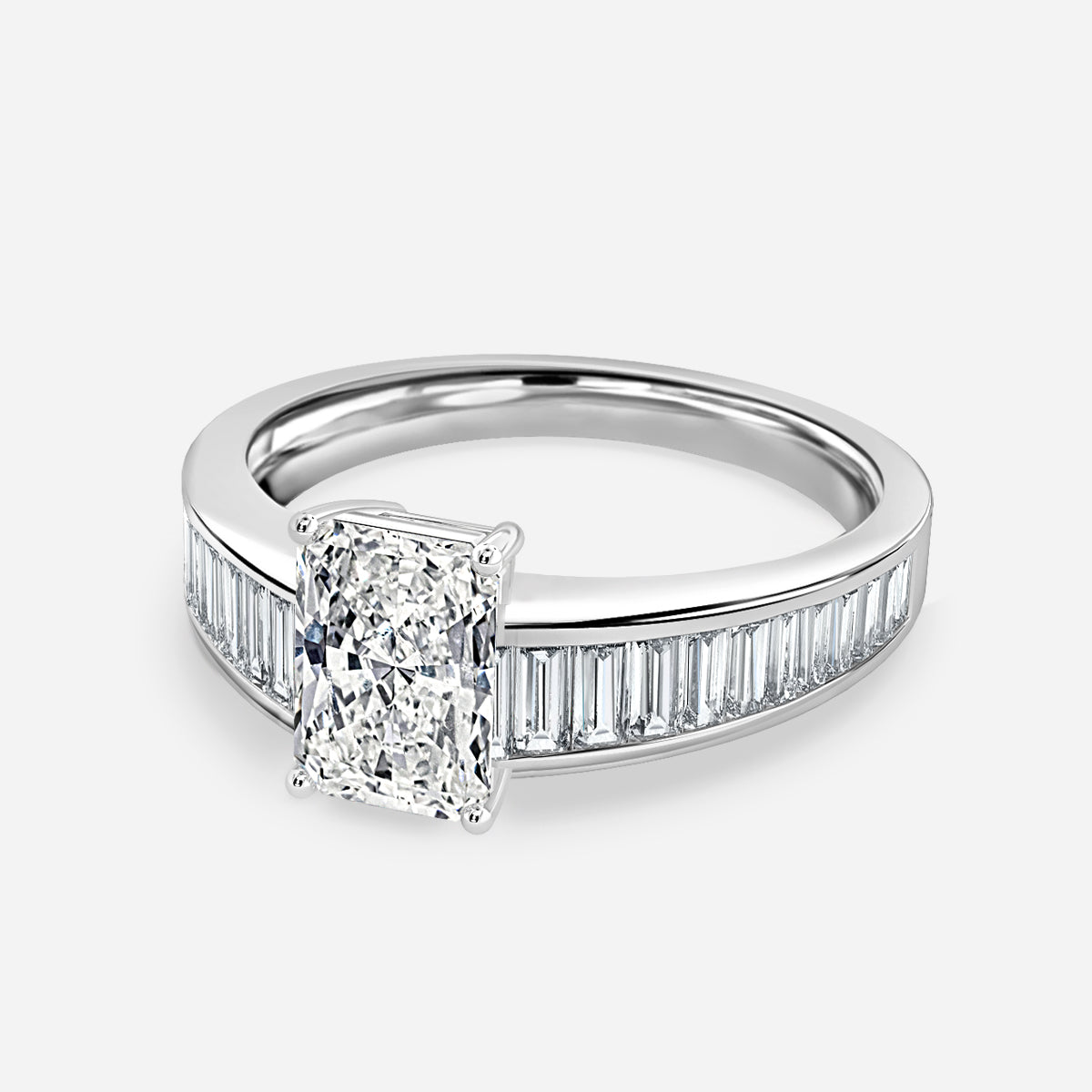 Zelia Radiant Unique Moissanite Engagement Ring