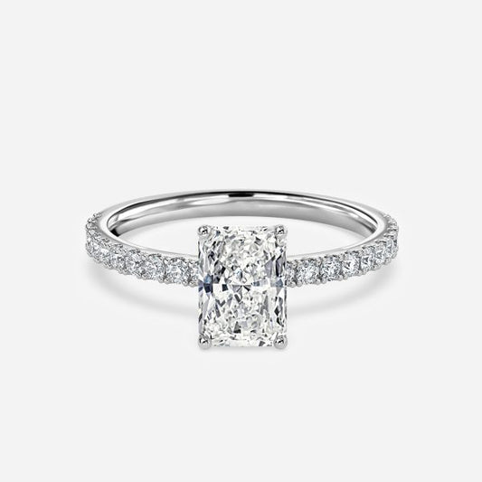 Liviana Radiant Hidden Halo Moissanite Engagement Ring