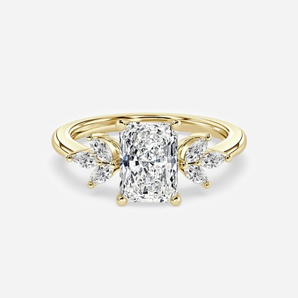 Anong Radiant Three Stone Moissanite Engagement Ring